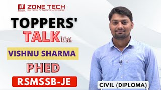 RSSB JE 2022 Toppers' Talk With Vishnu Sharma | PHED - Junior Engineer | ZONE TECH Selections