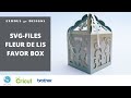 Fleur de Lis favor box template Cricut Silhouette Cameo cut files templates wedding favors box svg