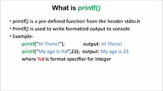 C Programming Basics - The printf() function