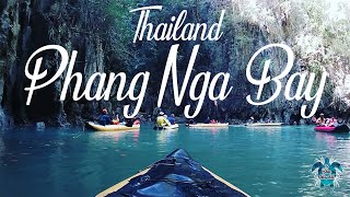 Amazing kayaking tour through  the caves in Phang Nga bay, Phuket, Thailand