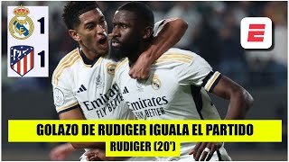 GOL DE RUDIGER. Real Madrid empata el partido 1-1 ante Atlético de Madrid | Supercopa de España
