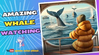 Once-in-a-Lifetime! Humpback Whales Swim Right Next to Our Boat! | Space Nina Show