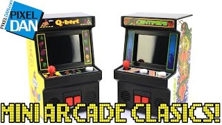 Arcade Classics Mini Cabinets Q*Bert & Centipede Handheld Games from Basic Fun Video Review