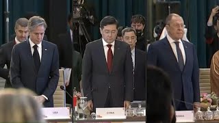 US, Russia and China FMs stand for a minute's silence at G20 meeting | AFP