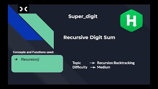 Recursive Digit Sum | HackerRank | Recursion | Interview