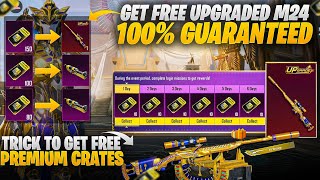 New Trick To Get Free Premium Crates | Get Free Upgraded M24 Gun 100% Guaranteed | Pubgm\\Bgmi