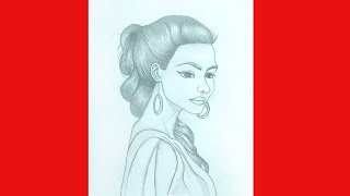 How to draw a girl with ponytail hairstyle ,Pencil sketch , Step by Step ,Art video 1