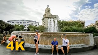 Walking around PLAZA CATALUNYA , BARCELONA 4K UHD