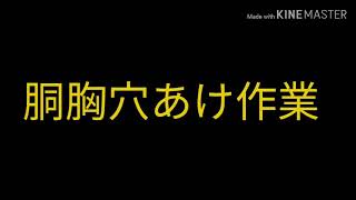 胴胸穴あけ作業