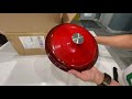 unboxing amazon basics enameled cast iron dutch oven