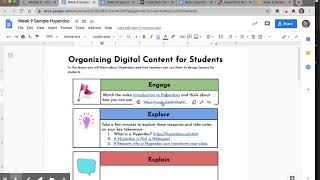 Week 9 Assignment: Creating a Hyperdoc