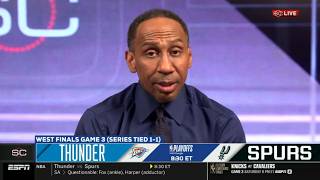 Stephen A. Smith reacts to Spurs make huge change to starting lineup vs. Thunder tonight | ESPN SC