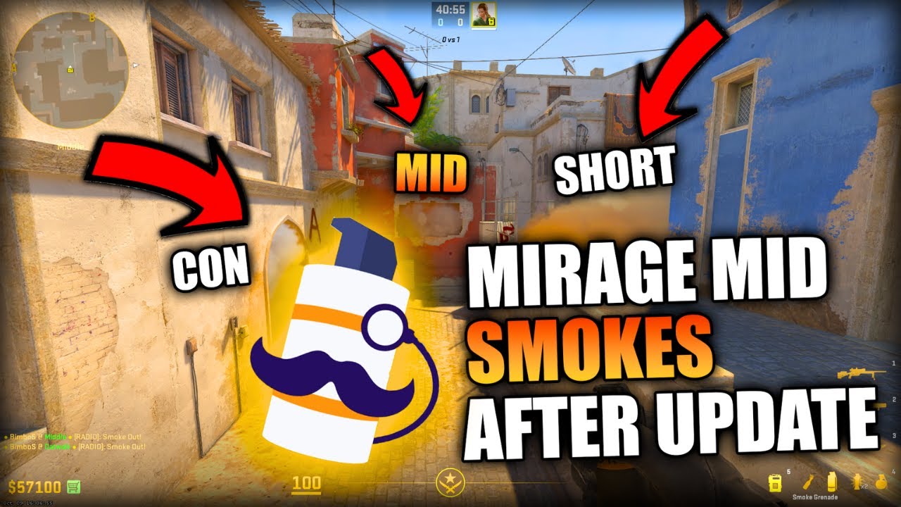 NEW MIRAGE EASY MID SMOKES AFTER UPDATE! - CS2 Mirage (Easy Smokes You ...