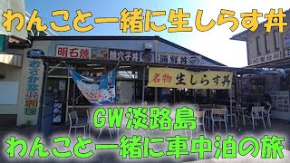 わんこたちと食べる‎´•ﻌ•`🐾淡路島名物生しらす丼と海鮮漬け丼🍲🥣🍴🥢