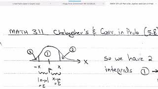 Probability Theory L51a Section 5.8 Part 1 Chebyshev's Inequality and Convergence in Probability