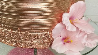 BOLO FEMININO LINDÍSSIMO ROSÊ GOLD COM FLORES | BOLO DIA DAS MÃES