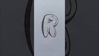 How to draw easy bubble graffiti letter "R" #shorts #ytshorts #graffiti #bubble #art #drawing