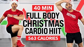 40 MIN Full Body Christmas Cardio HIIT Workout 🔥 Burn 500 Calories - No Equipment, No Repeat