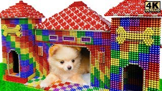 DIY - How To Build Mud Dog House For Puppy From Magnetic Balls ( Satisfying ) | Magnet Satisfying