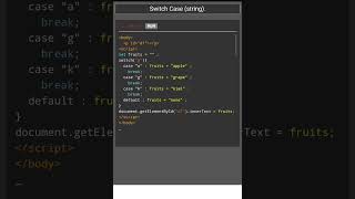 Switch Case (string) Javascript.