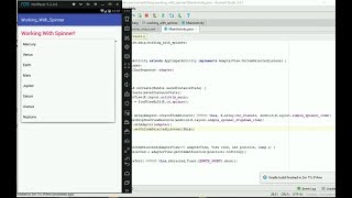 working with spinner using array adapter in android
