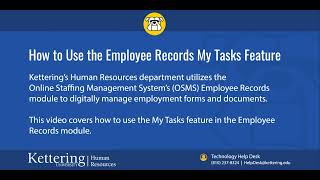 How to Use the Employee Records My Tasks Feature