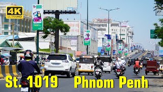 [4K] Phnom Penh Hanoi Friendship Blvd  (St.1019) | Driving Tour in Phnom Penh