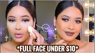 FULL FACE NOTHING OVER $10🍂 FALL DRUGSTORE FULL COVERAGE GLAM | AFFORDABLE MAKEUP TUTORIAL + BRUSHES