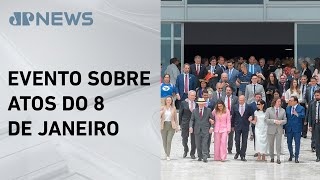 Autoridades participam de ato sobre o 8 de Janeiro