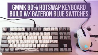 Glorious GMMK Barebones TKL Keyboard Unboxing and Build w/ Gateron Blue Switches + Qisan PBT Keycaps