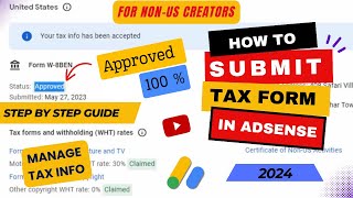 How to Submit Tax Information Form in Google AdSense | Manage Tax Info | Google AdSense #amfahhtech