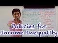 Policies to Redistribute Income and Wealth with Evaluation