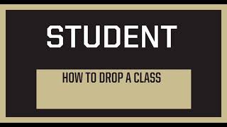 How to Drop a Class