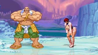 MASTER MONK vs SHERMIE - High Level Gameplay - KOF Mugen