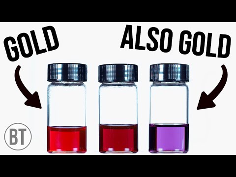 How do gold nanoparticles change color?