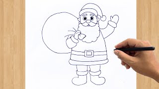 How to Draw a Santa Claus Step by Step | Cute Christmas Santa Drawing Easy Tutorial