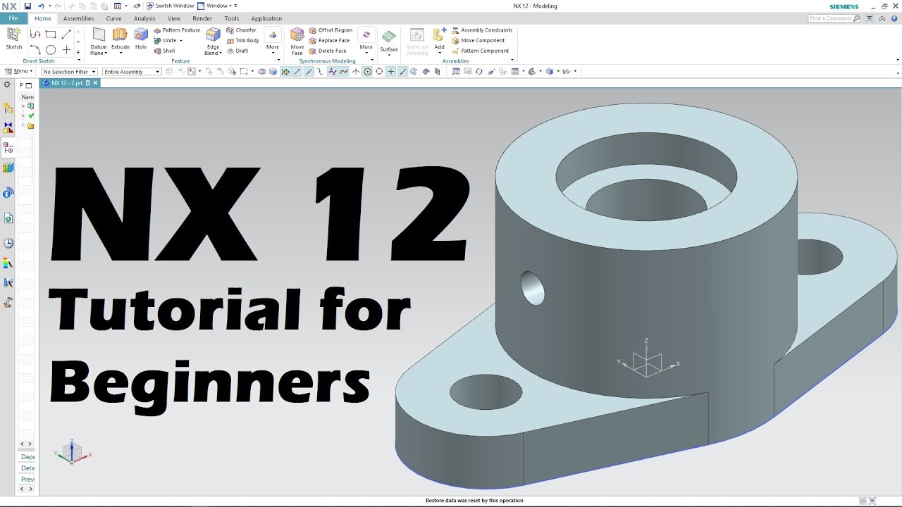 Siemens Nx 3d Modeling Tutorial For Beginners Youtube