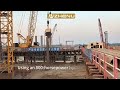 Zhenu YZ-230B hydraulic vibro hammer starts pulling piles on the Bridge #vibrohammer#pileextration