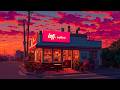 Dreamy Cafe 🌇 Cozy Sunset Coffee with City View 🌘 Lofi Hip Hop for Working, Reading & Relax