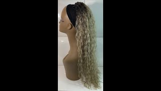 Wrap-Around Ponytail Extension WHEAT ASH BLONDE Long Wavy Curly Hair Piece - Voluminous Natural Glam