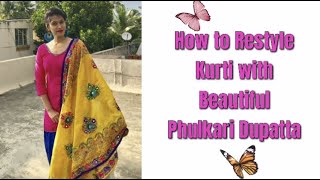 How to Restyle Kurtis with Beautiful Phulkari Dupatta| Festive Vibes /Kstylei