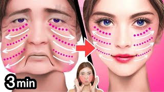 3mins Anti-Aging Face Yoga for Eye Bags, Double Chin, Laugh Lines, Marionette Lines 🔥