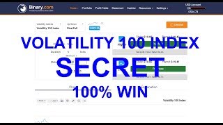 Volatility 100 Index, Secret Trading 100% WIN - Binary.com