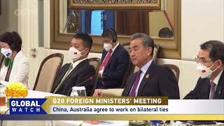G20 FOREIGN MINISTERS' MEETING: Wang Yi meets with Australian counterpart Penny Wong
