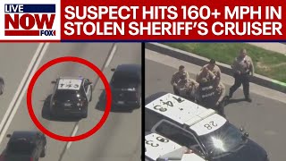 Wild Police Chase: Sheriff's cruiser stolen in LA, suspect hits 160+ mph | LiveNOW from FOX