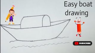 Easy boat drawing step by step #drawing #easy