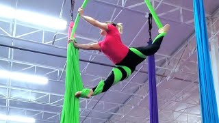 Stellar Split on Aerial Silks
