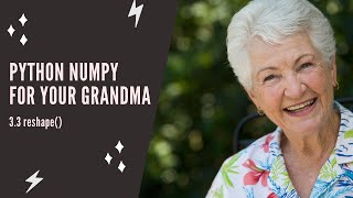Python NumPy For Your Grandma - 3.3 reshape()