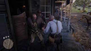 Arthur VS Raccoon Hat Guy In Bar Fight - RDR 2