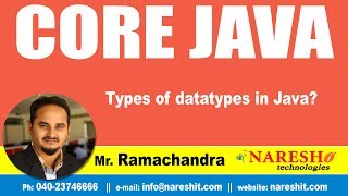 Types of datatypes in Java? | Core Java Tutorial | by Mr.Ramachandra
